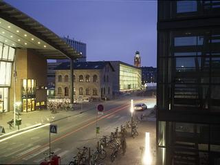 Frederiksberg High School exterior facade night