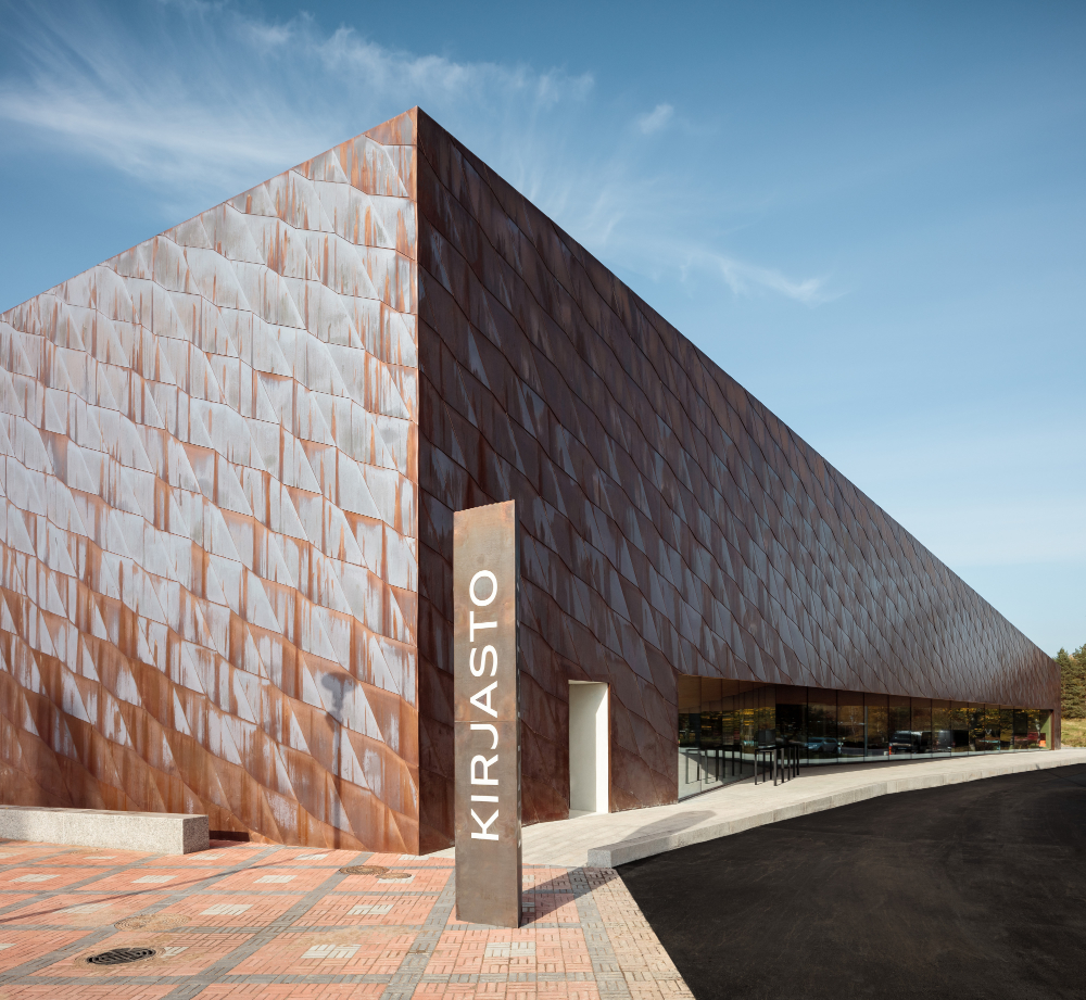 Copper cladding and Cafe window - South-East facade